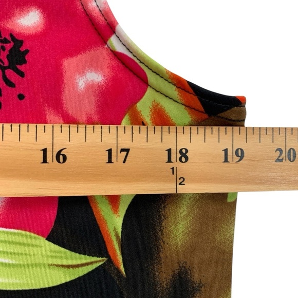 Zooni Design Dress Size XXL Black Red Floral Flowy Travel Vacation Stretch Plus - Picture 7 of 9